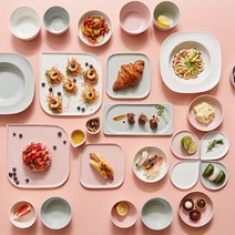 그릇세트 신혼부부 혼수 집들이 한식 홈 식기세트, 복숭아빛