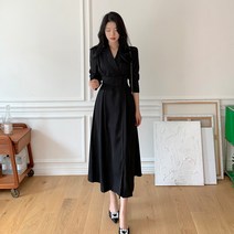 블링앤수 오피스 여성 기본핏 롱 원피스 KZZ022