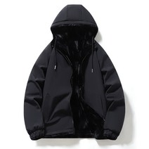 남자 양면 하이넥 빅사이즈 인조 퍼 안감 숏 패딩 점퍼