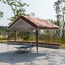 DZB 쉘터 천막 2X2 지붕 벽면 (프레임 미포함) 캐노피 야외 캠핑 텐트 농막, 브라운
