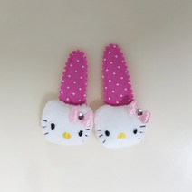 까사펠리즈 큐티 고양이 베이비 유아 아동 여아 헤어 똑딱핀 1쌍