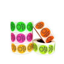 땡큐 스마일 스티커 500pcs fourm1*916582318pB, 4스마일-형광로즈레드