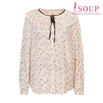 [숲] 플로럴 플리츠 칼라 블라우스(SW8LSM2)