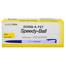 동아 스피디볼 유성펜 0.7mm, 0 혼합(흑12청12적0, 24개입