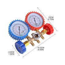 AC Diagnostic Manifold Freon Gauge Hose Set 3 Way for Charging R134A R12 R22 R502 Refrigerants with, 한개옵션0