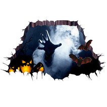 할로윈 장식 3D 벽 스티커 데칼 탈착식 침실 창 아트 벽화, 다중