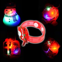 키드아이템 산타젤리불빛팔찌 10개 크리스마스 LED 젤리 팔찌, 단품