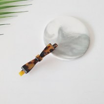 시크몽 프랑스핀 호피 마블 보우 리본 9 cm 옆머리 자동머리핀