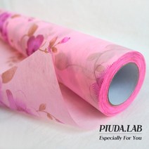 무늬부직포롤포장지 꽃무늬 형광핑크 50cm x 18M