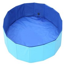 강아지수영장 개 수영장 Foldable 애완 동물 목욕 수영 욕조 Collapsible 풀 고양이 키즈 빅 사이즈, Blue+30X10CM