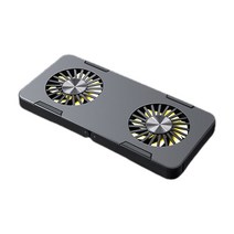 접이식 노트북 냉각 스탠드 이중 팬 USB 유형 C 입력 12-17 인치 노트북 쿨러 패드 홀더 라이저 휴대용, 검은색