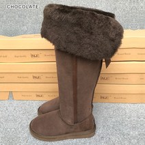 어그부츠 UGG 슬리퍼 숏 털부츠 방한화 INOE 2023 천연 양피 스웨이드 가죽 양모 안감 캐주얼 긴 겨울 스노우 부츠 따뜻한 신발 패션
