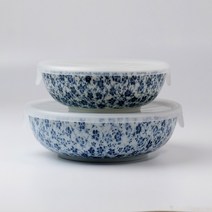 나고미 도자기 안개꽃 3절 나눔찬통 전자레인지용, 대, 1개