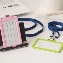 사원증목걸이 어린이 교통 카드 지갑 목걸이 줄 사원증 출입증 신분증 이름표 명찰 케이스, 세로형케이스 퍼플