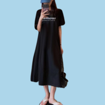 봄 여름 박스 롱 원피스 오버핏 휴양지 편한 반팔티 여행룩