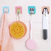 접착 식 벽지 손상없는 후크 현관 마스크걸이 행거탭 못 질 없이 액자걸기 안박고정육고리 시맨트벽에 대신 간편제거 벽걸이 애니멀 시계