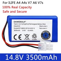 샤오미 치후360 단후이 아이로봇 호환용 신제품 ILIFE 로봇 진공 청소기용 148V 3500mAh 리튬 배터리 ILife, 06 3500mAh