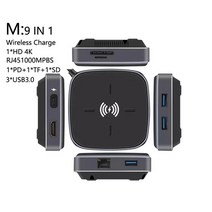 맥북 에어 프로 아이맥 c타입 hdmi usb 허브 독 멀티포트 젠더4k 60w pdsb c 10 in 1 usb type c a usb 3.0 4k hdmi vga c 4, 9-in-1