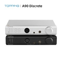 Topping A90 Discrete 완전 분리형 NFCA 6.35MM SE 4 핀 XLR 밸런스드 헤드폰 앰프 9800mW*2 프리 앰프(리모컨 포함), Black