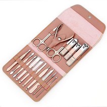 SXDS 16pcs Set Rose Gold Nail Clipper Professional Stainless Steel Scissors Tweezer Tools Family Foo