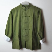 검도복 하카마 검도도복 도복 빈티지 싱글 브레스트 코튼 린넨 망 윙 천 쿵푸 스포츠 셔츠 풀 슬리브 맞는 검도 명상 남성 탑