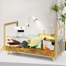 가정용 거북이어항 수조 사육장 반수생 수족관 물고기 탱크 생태 조경 투명 놀이터, 패키지1