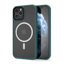 ISEE아이시 Apple 맥세이프 호환 아이폰12 휴대폰 케이스 측면TPU+뒷면PC 4종컬러 강력자석, 아이폰11프로 맥스, 그린