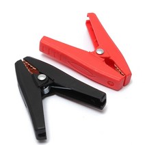 악어클립 케이블 집게 2pcs 내구성 100a 절연 자동차 배터리 레드 블랙 플라스틱 전기 클램프 90mm 길이
