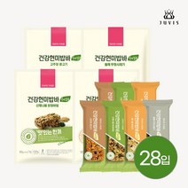 [쥬비스] 건강현미밥바 식이섬유 28개(들깨 산나물 백김치 콩고기), 들깨+나물+백김치+콩고기 각 7개