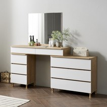 코체 확장형 인출식 화장대 1200 핸드리스형 매립형 서랍 수납 화이트/오크, 코체 화장대 1200 핸드리스형, 오크