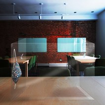 PET 고투명 책상 가림막 (와이드) 1300x400 5개입 칸막이 파티션 독서실 공부방 투명가림판 마스크걸이 포함 보호필름