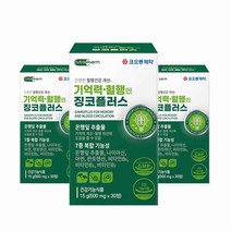 징코플러스 징코 여성 은행잎추출물 혈액순환 혈행 개선 도움 영양제 은행잎 추출물 효능 비타민 복합 영양제 추천 기억력 두뇌 뇌 도움 개별포장 건강기능식품 식약처허가, 30정 3통 더하기몰 사은품증정, 1개