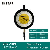 다이얼게이지 인스타 다이얼 게이지 IP67 방수 오일 프루프 0-10mm 충격 방지 Mahr 표준 산업 품질, 202-109 0-10mm