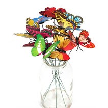 카페 포토존 만들기 나비 모형 예쁜 유치원 텃밭 꾸미기 미니 소품 DIY 옥상 화단 가꾸기 조경 용품 홈스타일링 집 테라스 인테리어 곤충 조형물 테라리움 12cm 10개세트