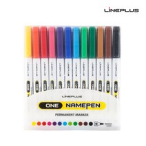 라인프러스 원 네임펜 12색 유성마카, 12색네임펜