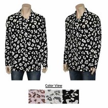 레오파드 패턴 부드러운 남성 패션 긴팔셔츠 패턴셔츠