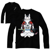 간쓰리 긴팔티 M~2XL 오니무샤 블랙