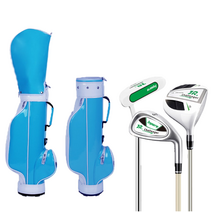 어린이 골프채 3종 골프가방 세트 주니어 골프백 초등학생 골프클럽 아이언 퍼터 드라이버, 6-8세골프채3종+JS-72BK가방