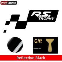 자동차 앞 범퍼 블레이드 스티커 레이싱 RS 트로피 그래픽 바디 비닐 데칼 르노 스포츠 메간 클리오 컵 산, 09 Reflective black