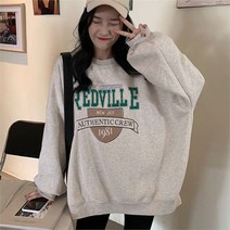 앨리스도매 여성 베이직 맨투맨 여유핏 데일리 영문프린팅 티셔츠 (9228415)