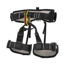 내구성 암벽 등반 rappelling 보호 장비 허리 및 다리 크기 조정을위한 내구성 등반 하네스 하프 바디 안전 안전, 폴리 에스터, 블랙 M