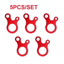 5PCS 캠핑 텐트 바람 로프 버클 3 홀 알루미늄 합금 텐트 로프 미끄럼 방지 패스너 후크 텐트 액세서리 캠핑 장비, 빨강5, 레드5