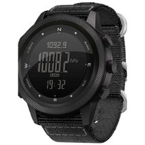 특수부대 전자 손목시계 남성 군인 방수 나침반 기압, L 다이얼 카키 나일론 스트랩