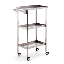 스테인레스 스틸 수납 트롤리 스텐 매장 웨건 웨건 주방 이동식 2단 트레이 주방 접이식, E