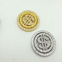 스핀 뱅뱅 황금/실바달러 큐빅 볼마커 1+1골프공마크 필드용품, 퍼터키퍼