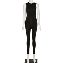 강아지 점프 슈트 Streetwear 화이트 블랙 니트 한 Bodycon 점프 여성 작업복 2020 민소매 솔리드 스키니 R, 01 Black_04 XL
