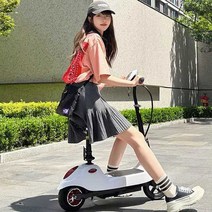 전기킥보드 접이식 출퇴근용 전동 고출력 폴딩 경량, 브러시가 있는 24v 검정색 (8인치)