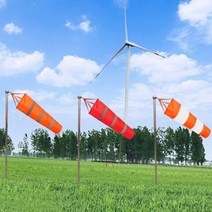 Windsock-야외 풍향 항공 윈드삭스 가방 형광 방수 날씨 베인 공항 정원 농장, 0.6m, orange white, 03 orange white_03 0.6m