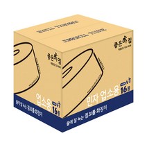 좋은아침 물에 잘녹는 점보롤 화장지 2겹 민자업소용 210M, 1박스, 16개입