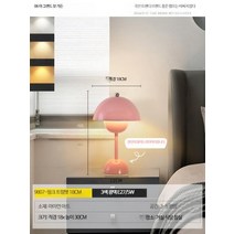 신제품 앤트레디션 플라워팟 충전식 스탠드 조명 무드등 테이블 램프 책상 버섯, 버드 스몰-18CM핑크-삼색디밍-5W